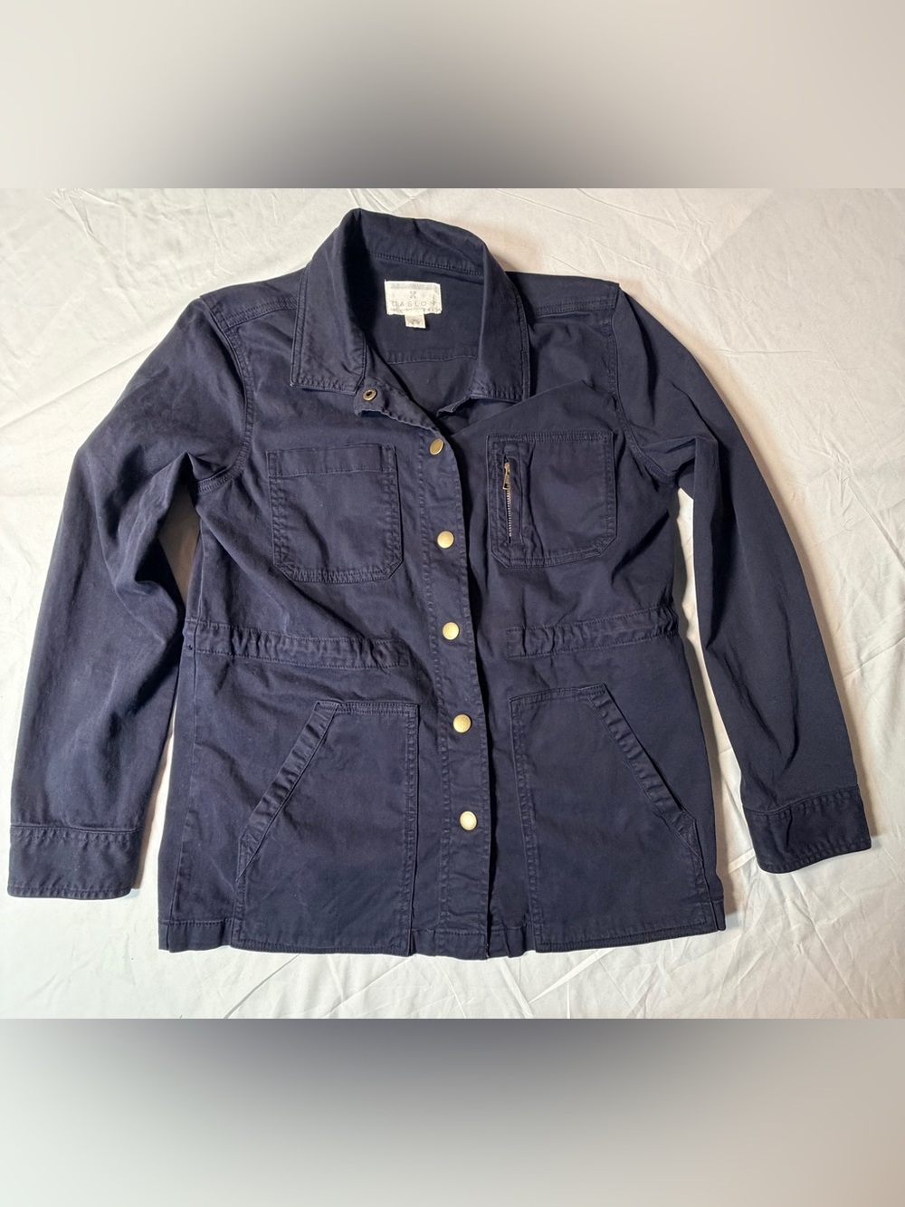 Caslon Navy Blue Utility Field Jacket Coat Size Small.